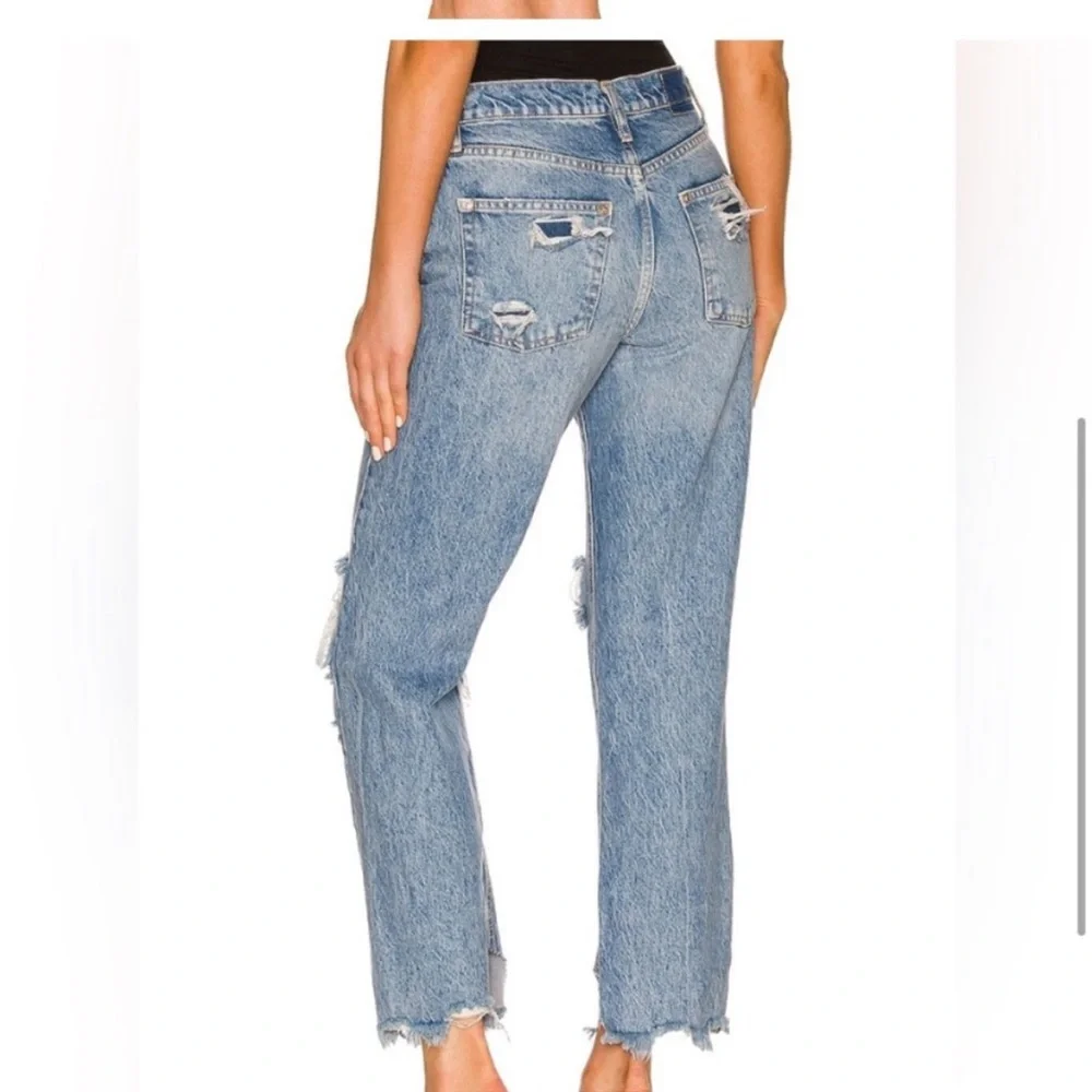 Free People Blue Ankle Cropped Jeans - Picture 2 of 7